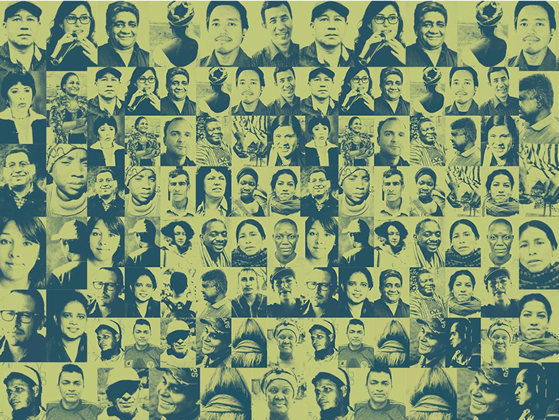 kollage med ansikten