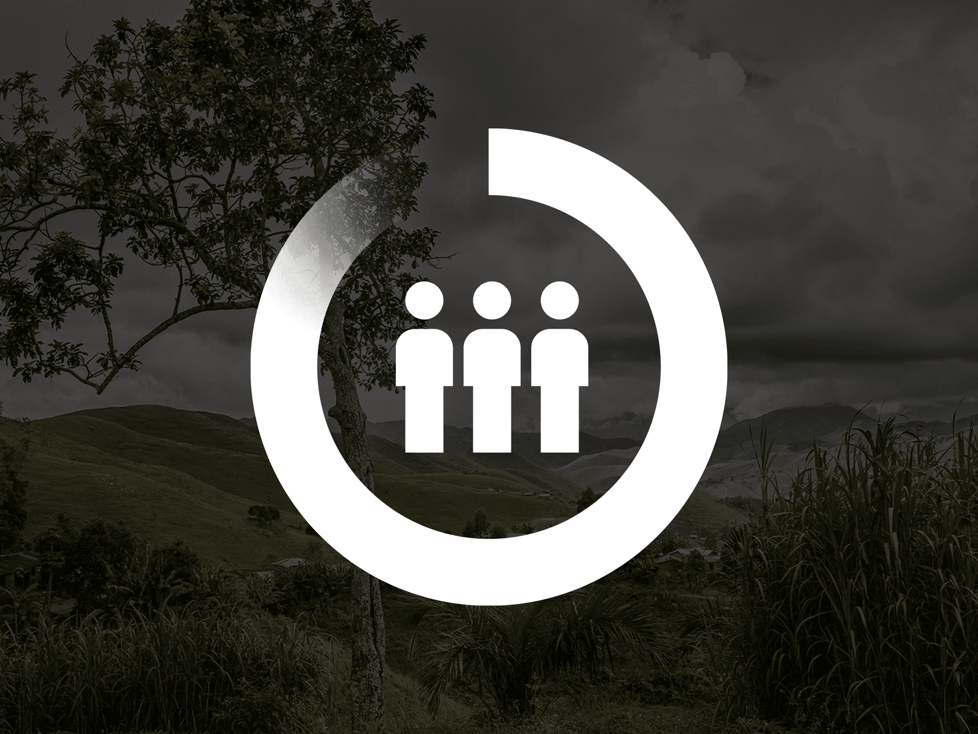 En grafisk bild med symbolen för mänskliga rättigheter, tre personer.