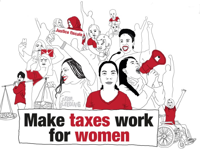 illustration med kvinnor som kräver sina rättigheter