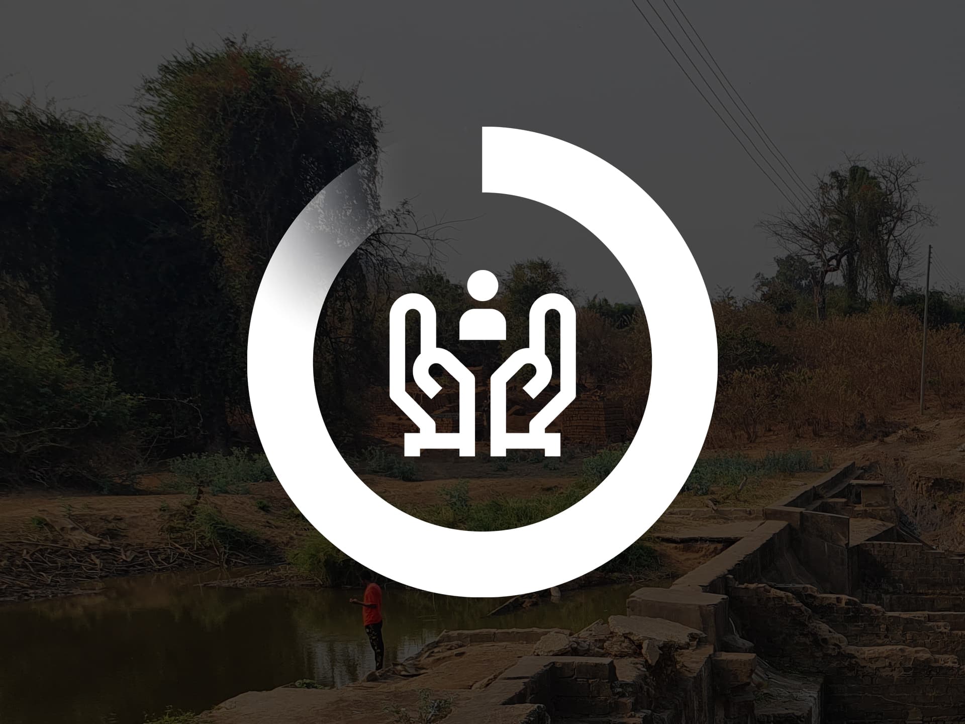 En grafisk bild av två händer som håller en människa.