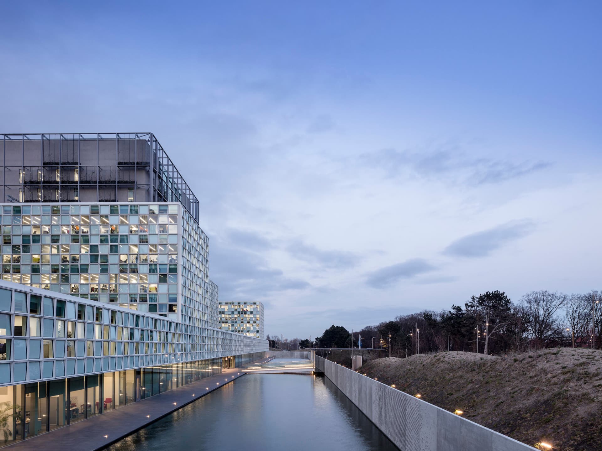 The permanent premises of the International Criminal Court in The Hague.