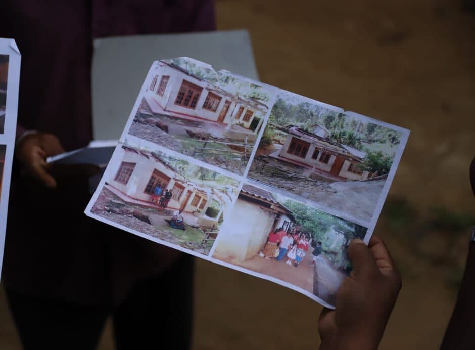 Document showing damaged homes in Bandrawela