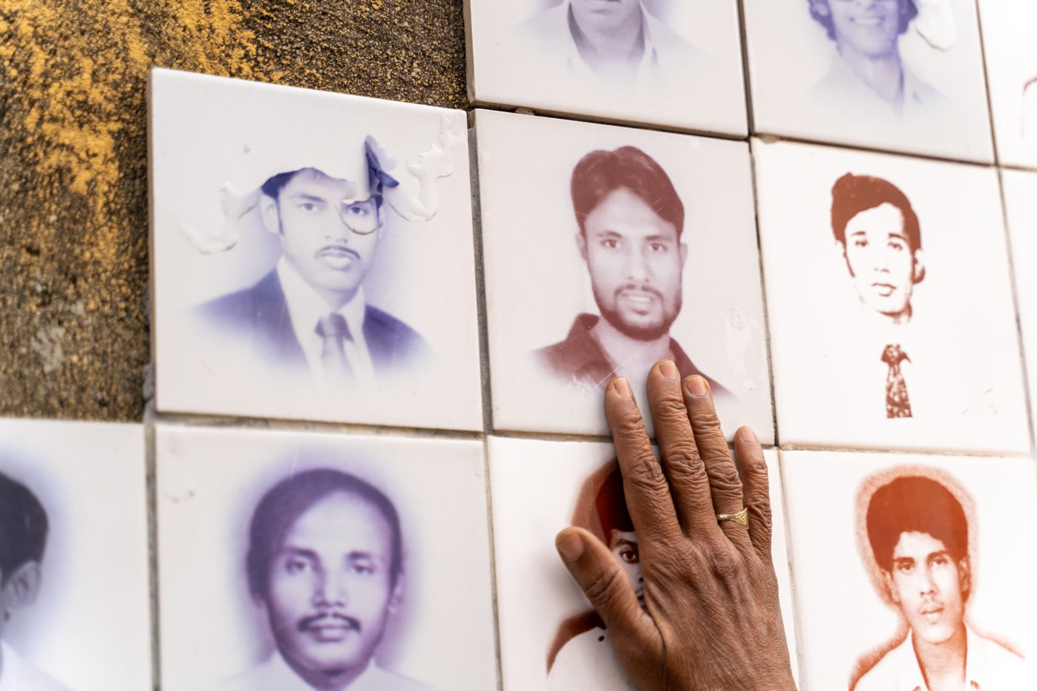 Portraits of the disappeared stand as reminders of lives lost and of families in Sri Lanka who continue to seek truth and justice.
