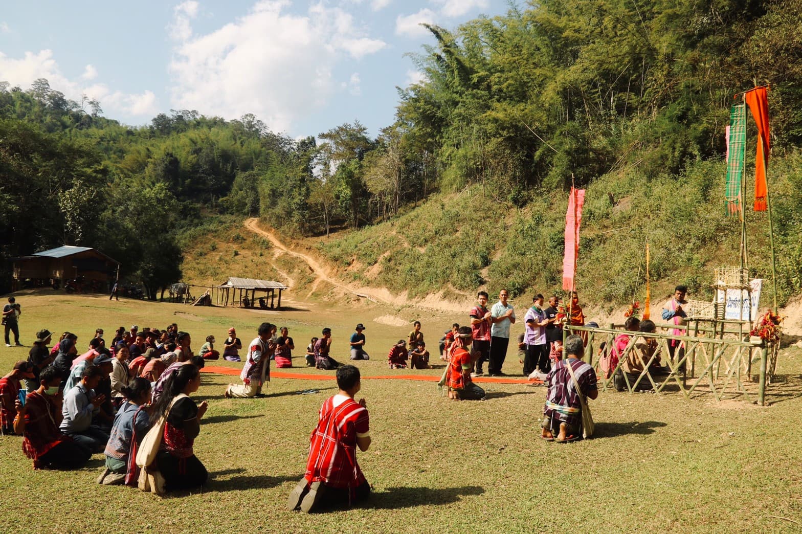 Villagers gathered for the ceremonial opening of the spiritual forest area and the declaration of the Cultural Protection Zone. Photo credit: NDF Villagers gathered for the ceremonial opening of the spiritual forest area and the declaration of the Cultural Protection Zone. Photo credit: NDF
