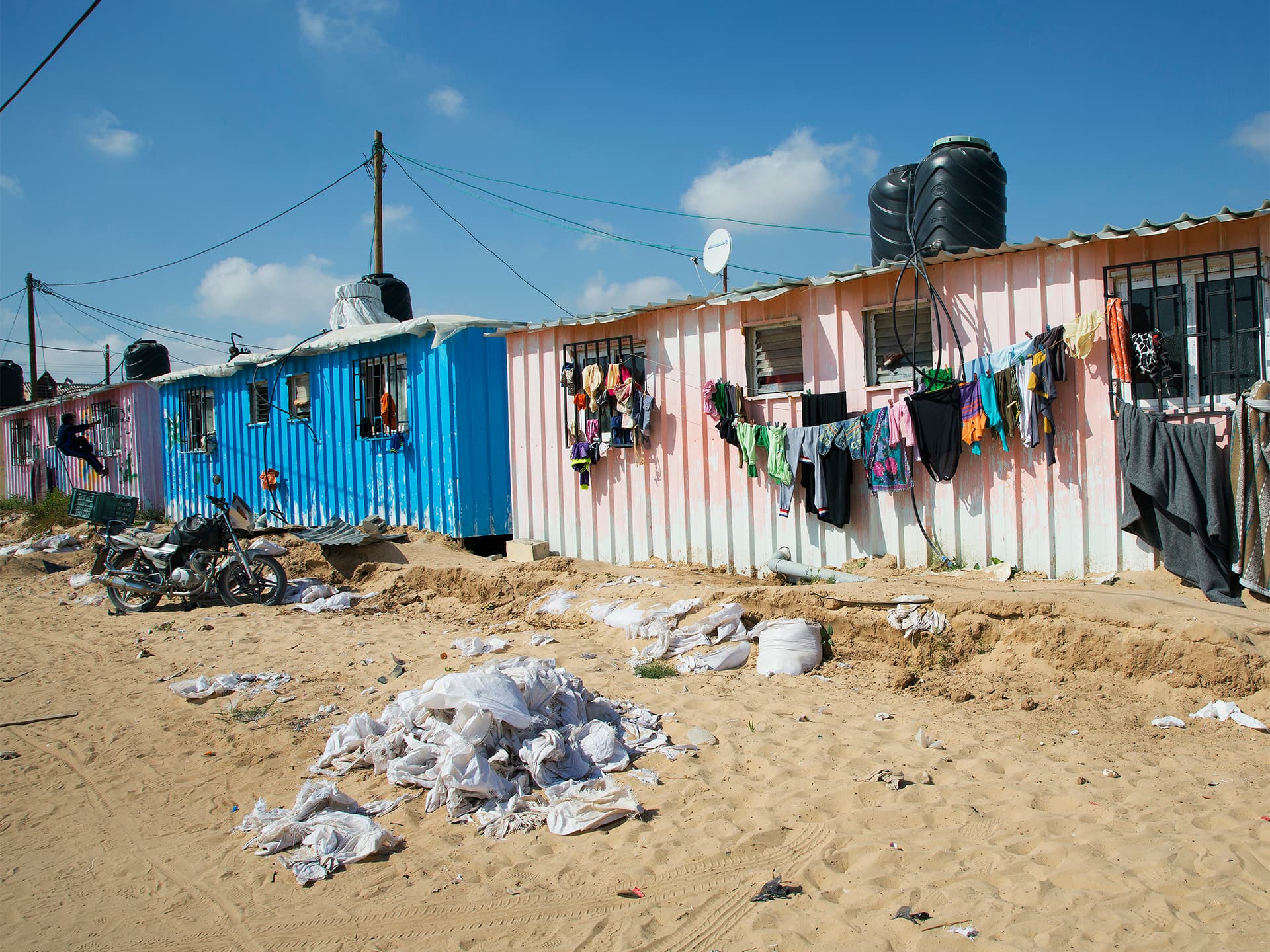 Provisoriska hus i Gaza