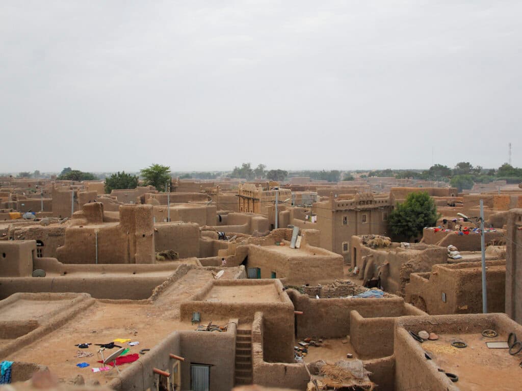 Foto: Diakonia Vy över hus i en by i Mali.