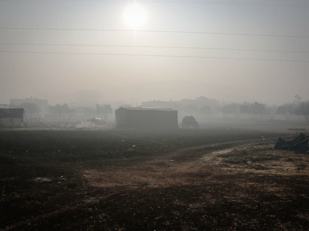 Tents in a camp for displaced people in Idlib, Syria. Tents in a camp for displaced people in Idlib, Syria.