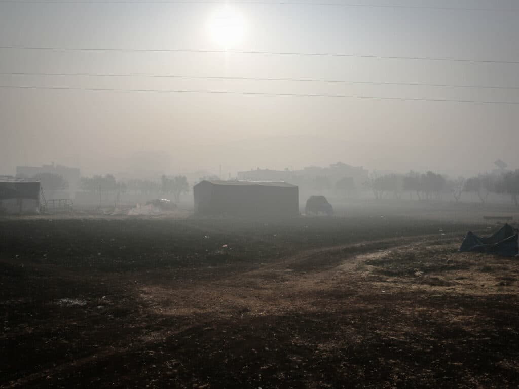 Tents in a camp for displaced people in Idlib, Syria.