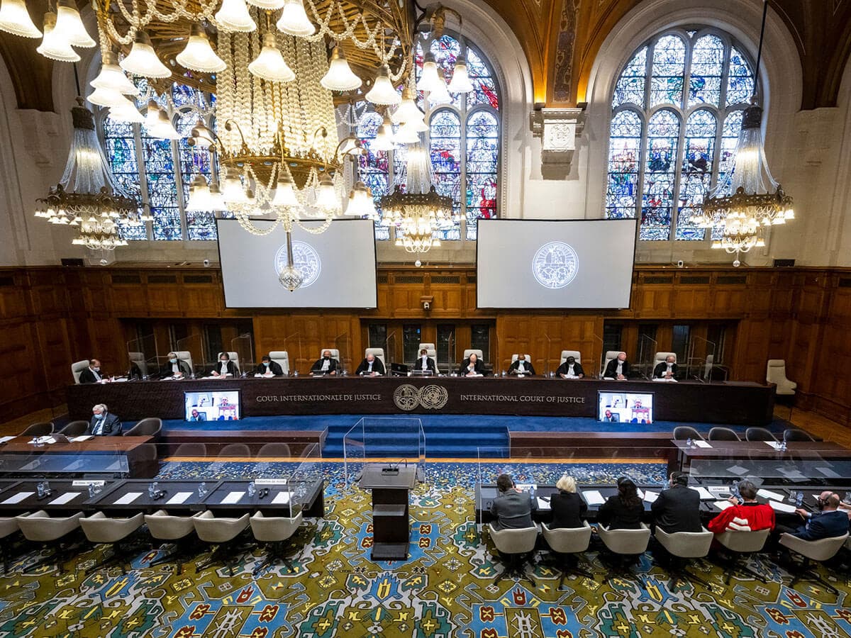 View of the ICJ courtroom