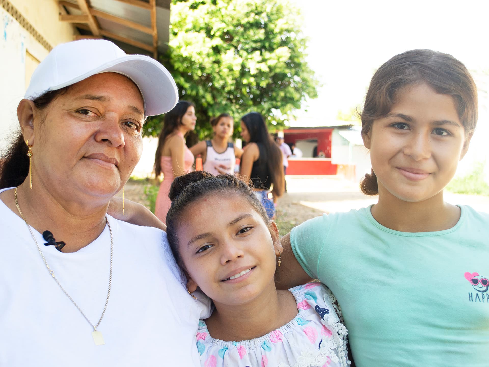 Woman with two kids