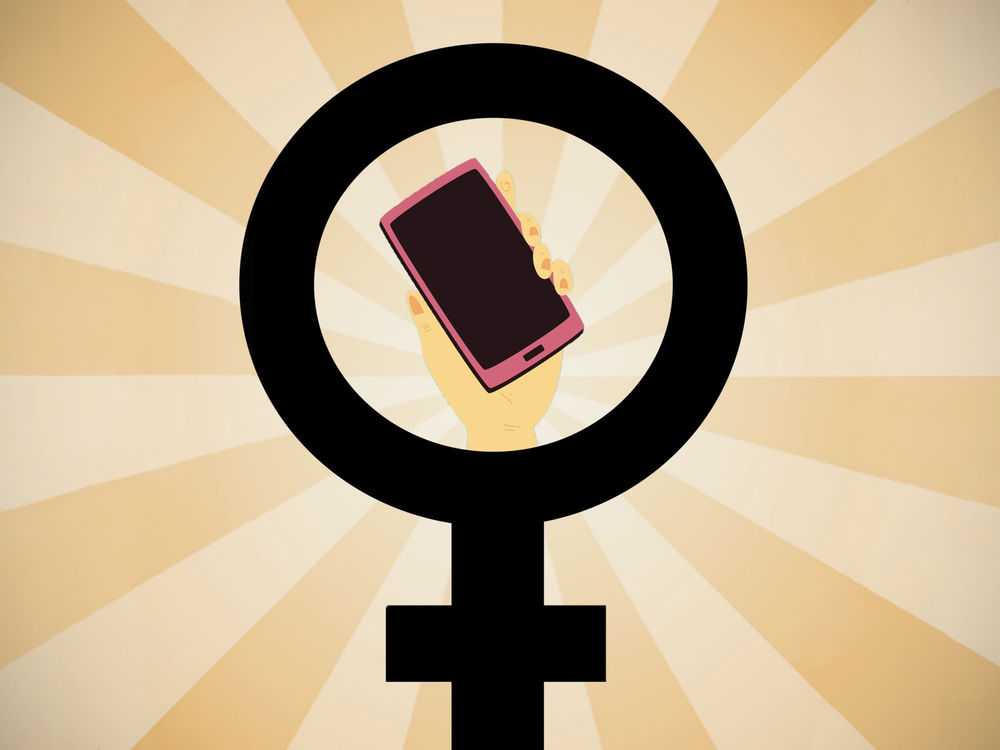 The female sign with a mobile phone in it