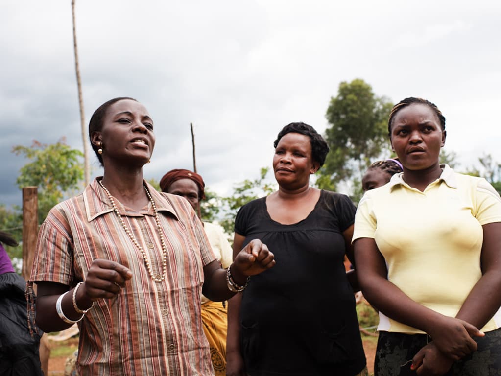 A group of women talking.