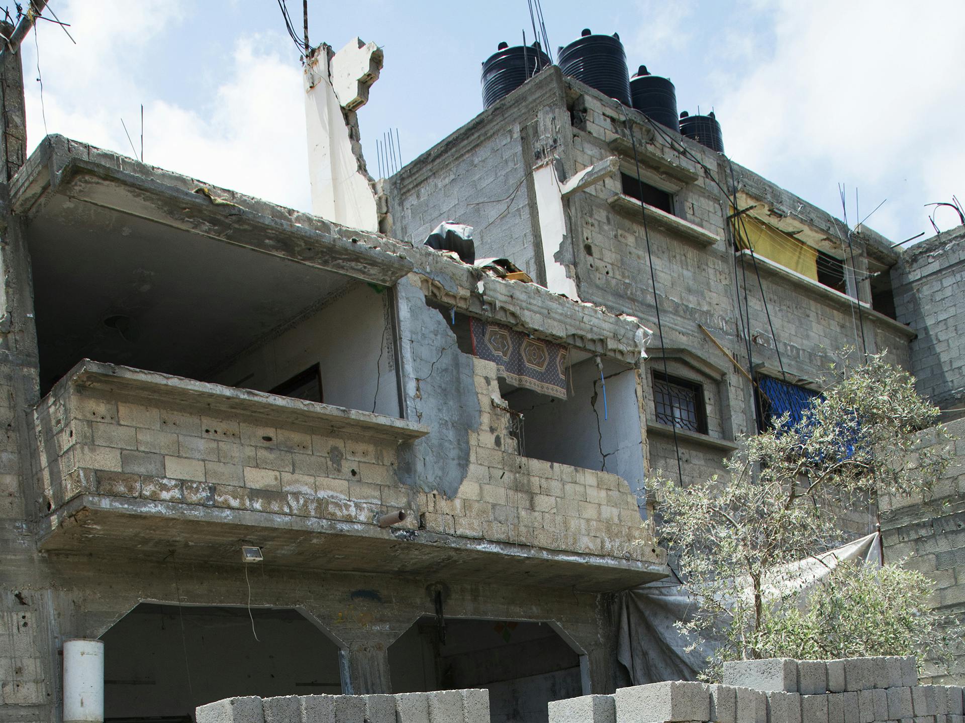 A view of bombed houses in Gaza.