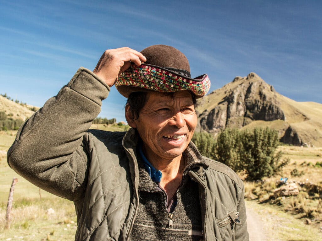 Man with hat in the mountains Peru