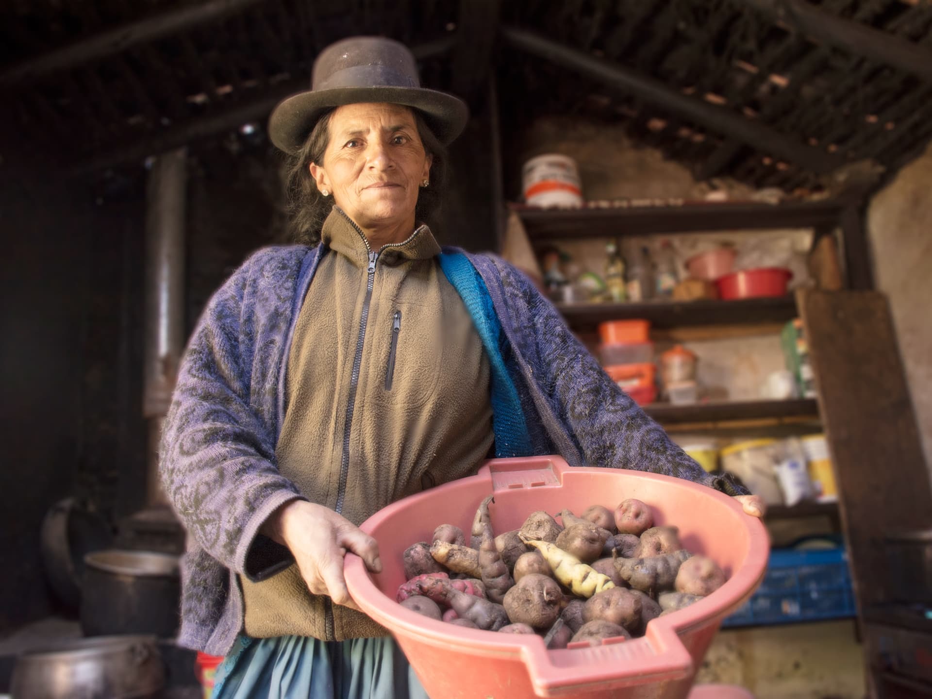 Woman with potatoes