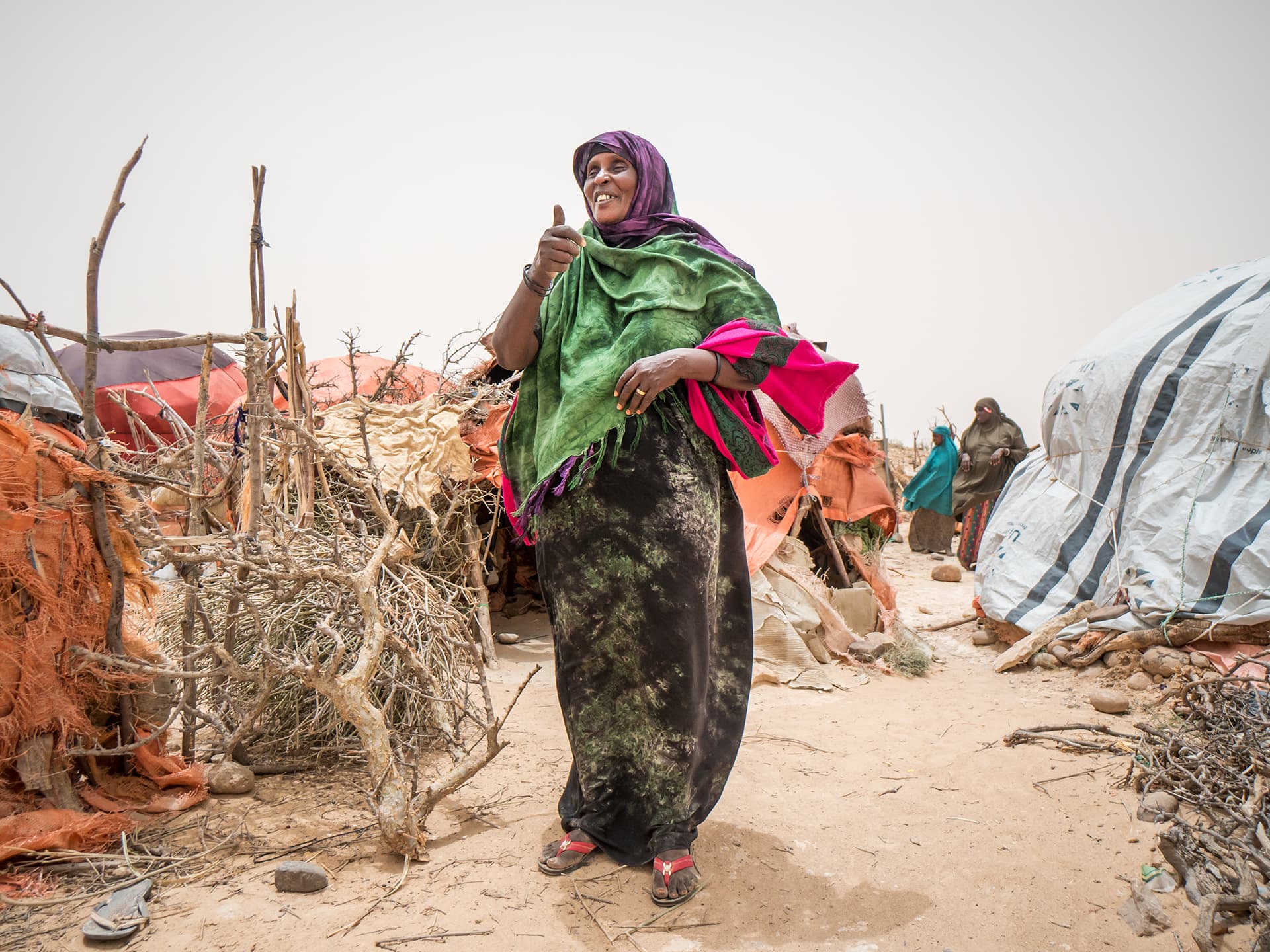 A woman walking happy