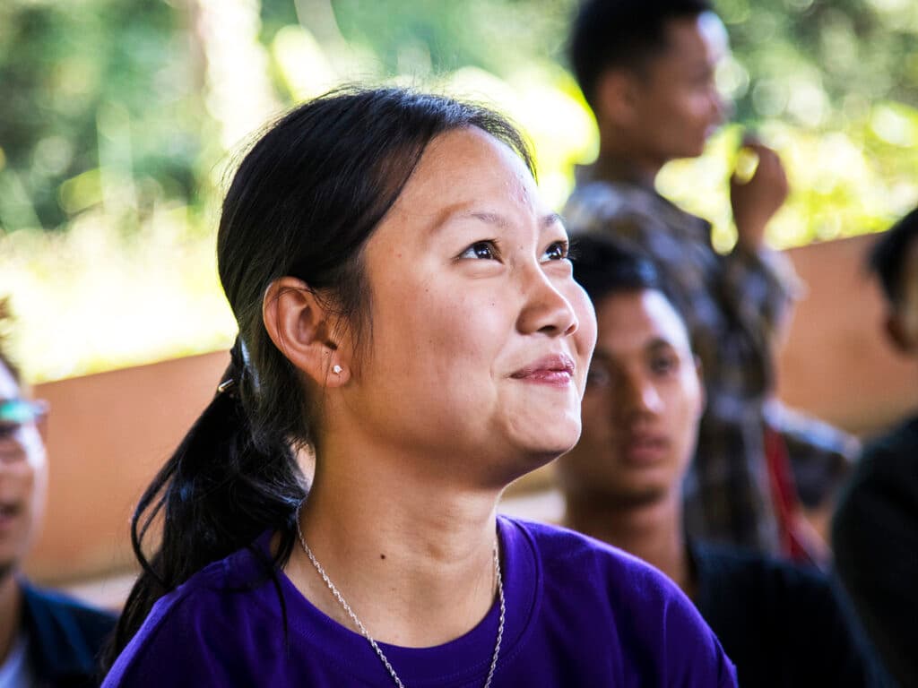 Girl looking in front of her