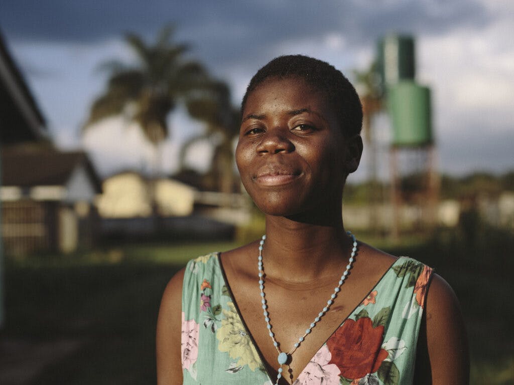 Portrait of Zimbabwean woman in sunset.