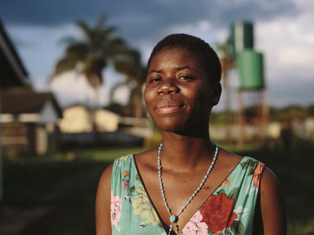 Portrait of Zimbabwean woman in sunset.