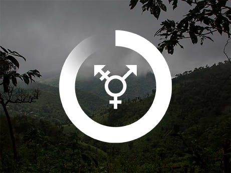 En symbol för jämställdhet på en mörk bakgrund