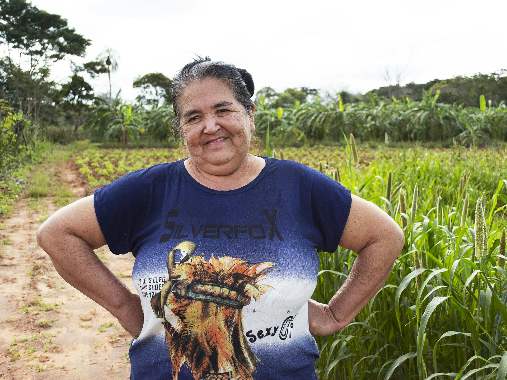 A woman in a field in Paraguay